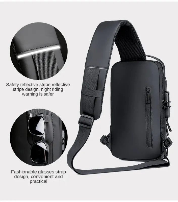 New Brand Designer Men Crossbody Bag PU Leather Classic Anti-Theft Shoulder Bag