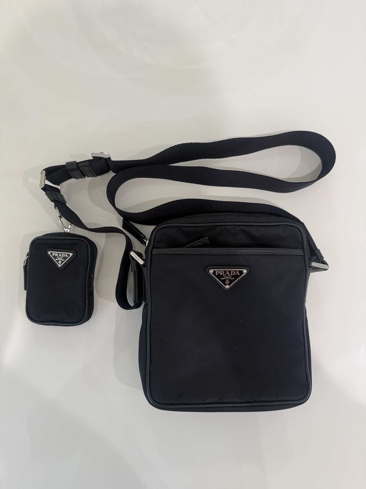 Prada Re-Nylon and Saffiano Leather Shoulder Bag