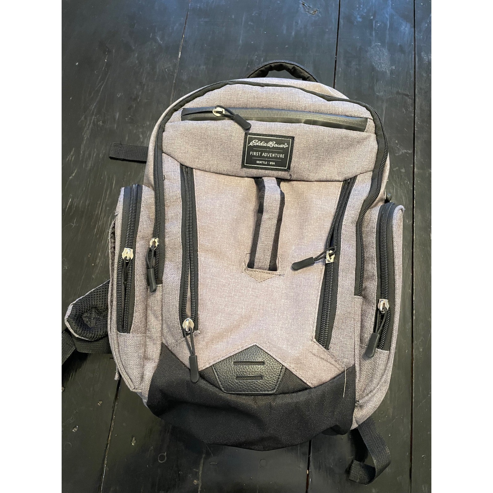 Eddie Bauer First Adventure Backpack Gray Heathered Outdoor Travel School Bag