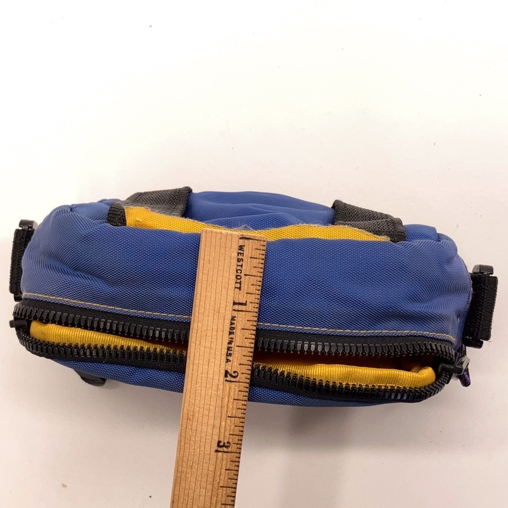 Retro mini zippered soft interior pouch with D rings
