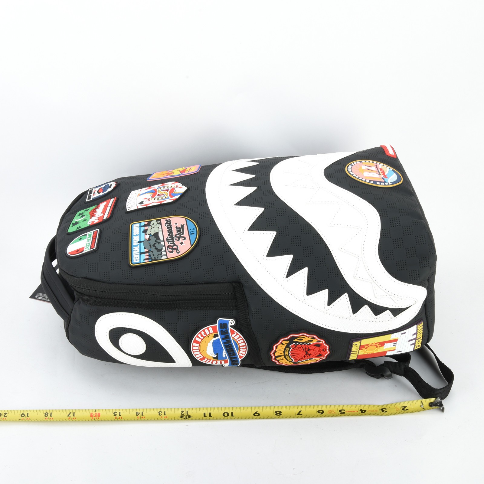 Sprayground Global Mogul Billionaire Shark Leather Bag Backpack Unisex Black