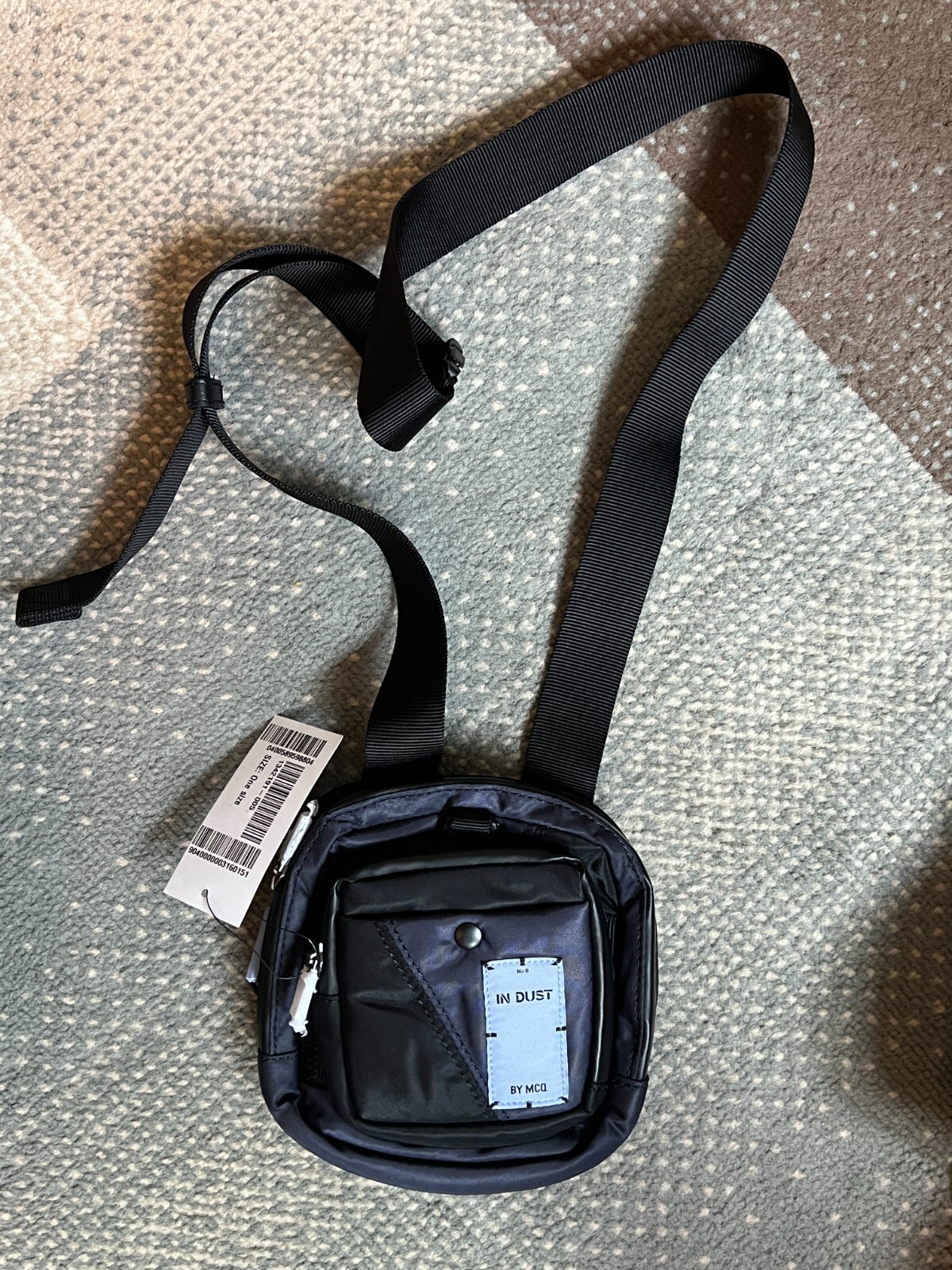 $185 NEW MCQ Panelled Shell Messenger Bag IN DUST travel one size