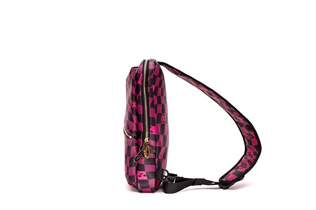 Hitman Crossbody Luxury Slingbag. Vegan leather, ripple print, suede interior!