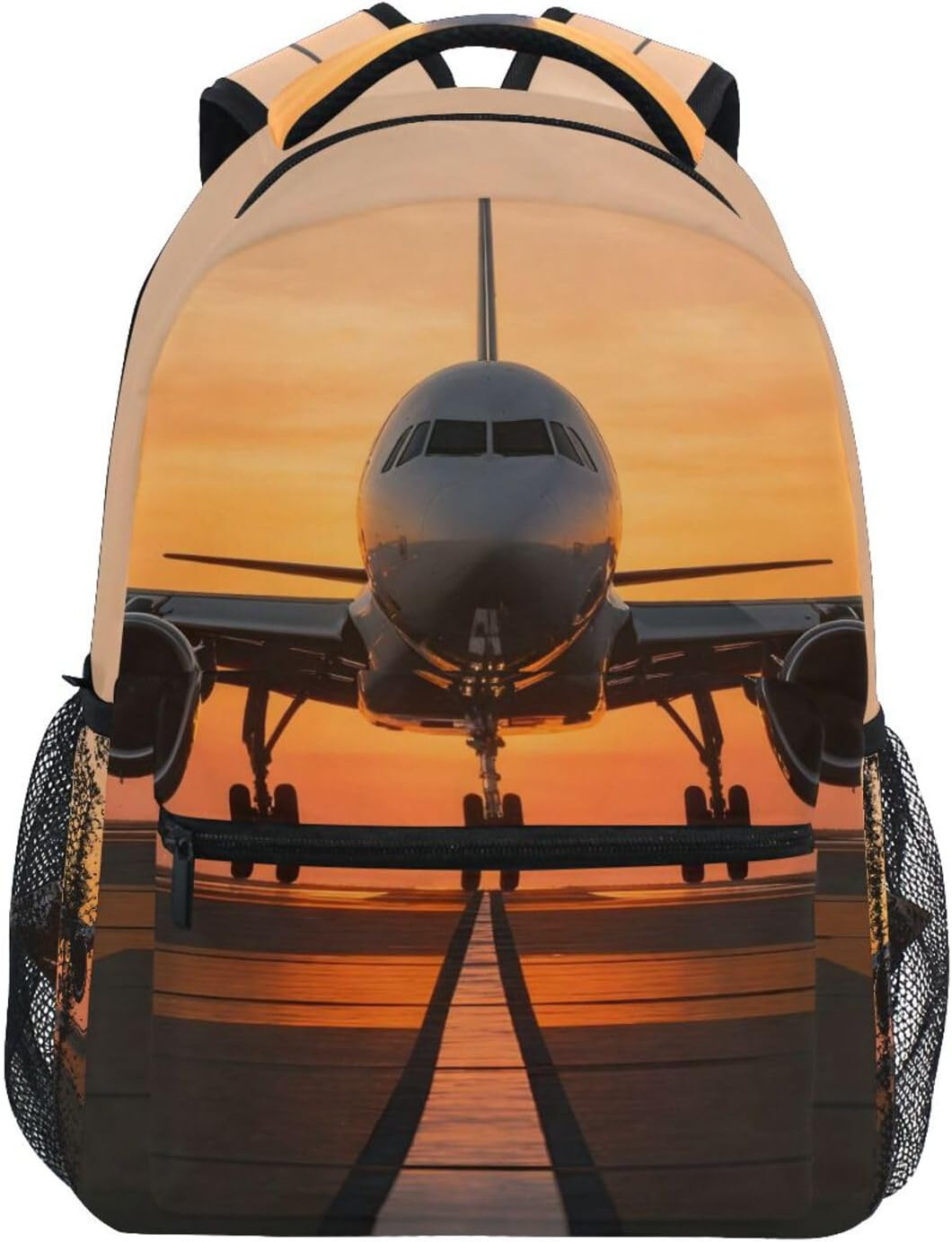Airplane Sunset Aircraft Backpack 3Rd 4Th 5Th Grade School Bookbags Travel Lapto