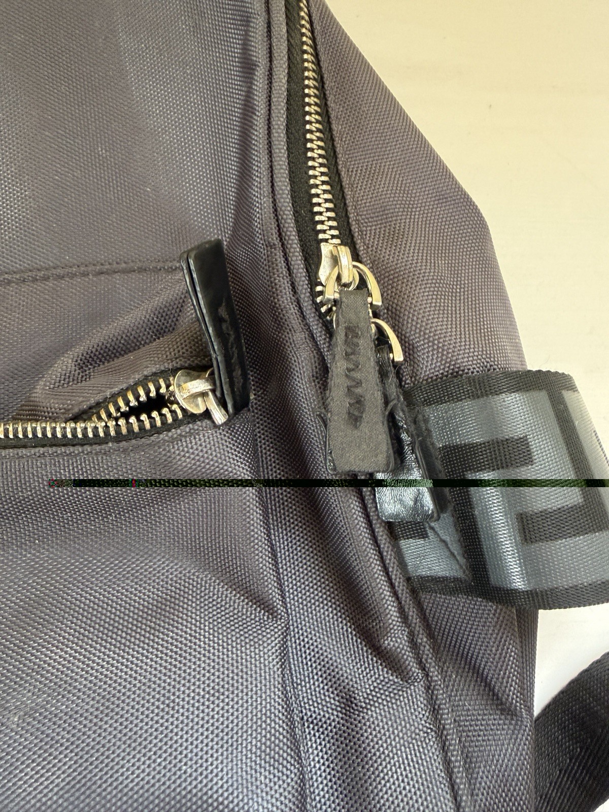 Authentic Versace Parfums Medusa Gray Backpack Greek Key Strap Rare Promo Bag
