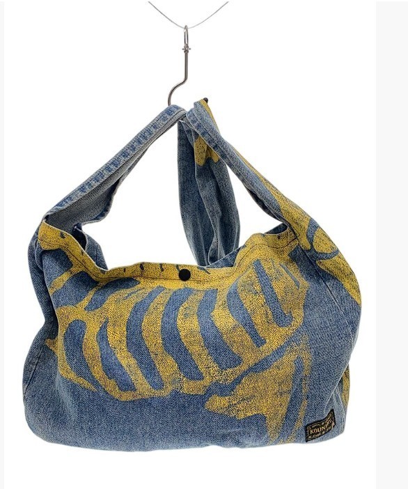 KAPITAL KOUNTRY Bone Shoulder Newspaper Bag Canvas Shoulder Bag Indigo Blue Used