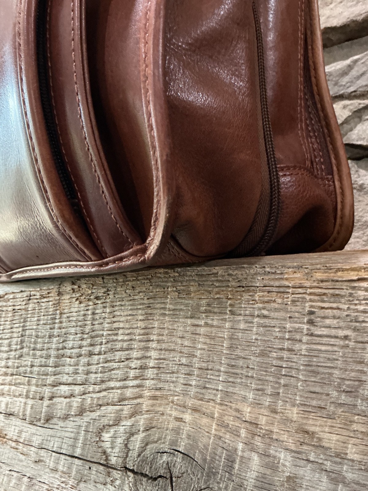 WILSON LEATHER Brown Genuine Leather Briefcase Travel Bag Laptop Expanding VG ❤️