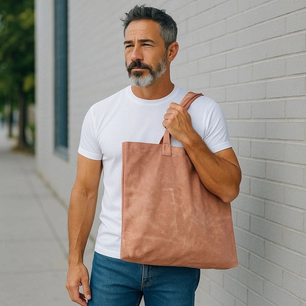 Heavy Leather Brown Tote Shoulder Bag