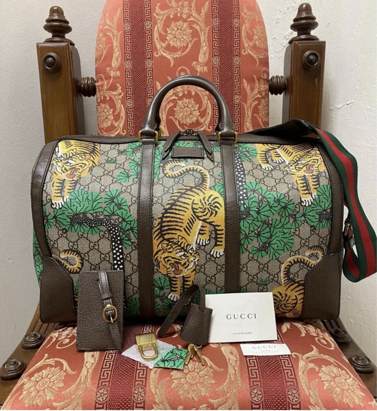 Gucci GG Supreme Bengal Tiger Duffle Bag. This Limited-edition Brand New In Box