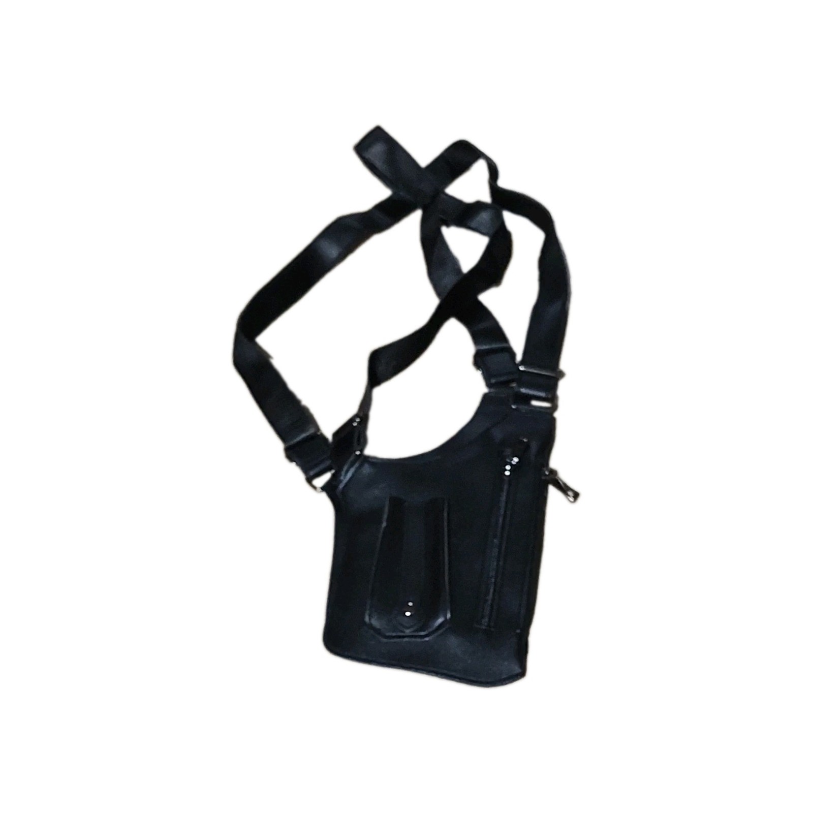 LÉVENCE Black Small Crossbody Bag Zip Closure Adjustable Crossbody Strap