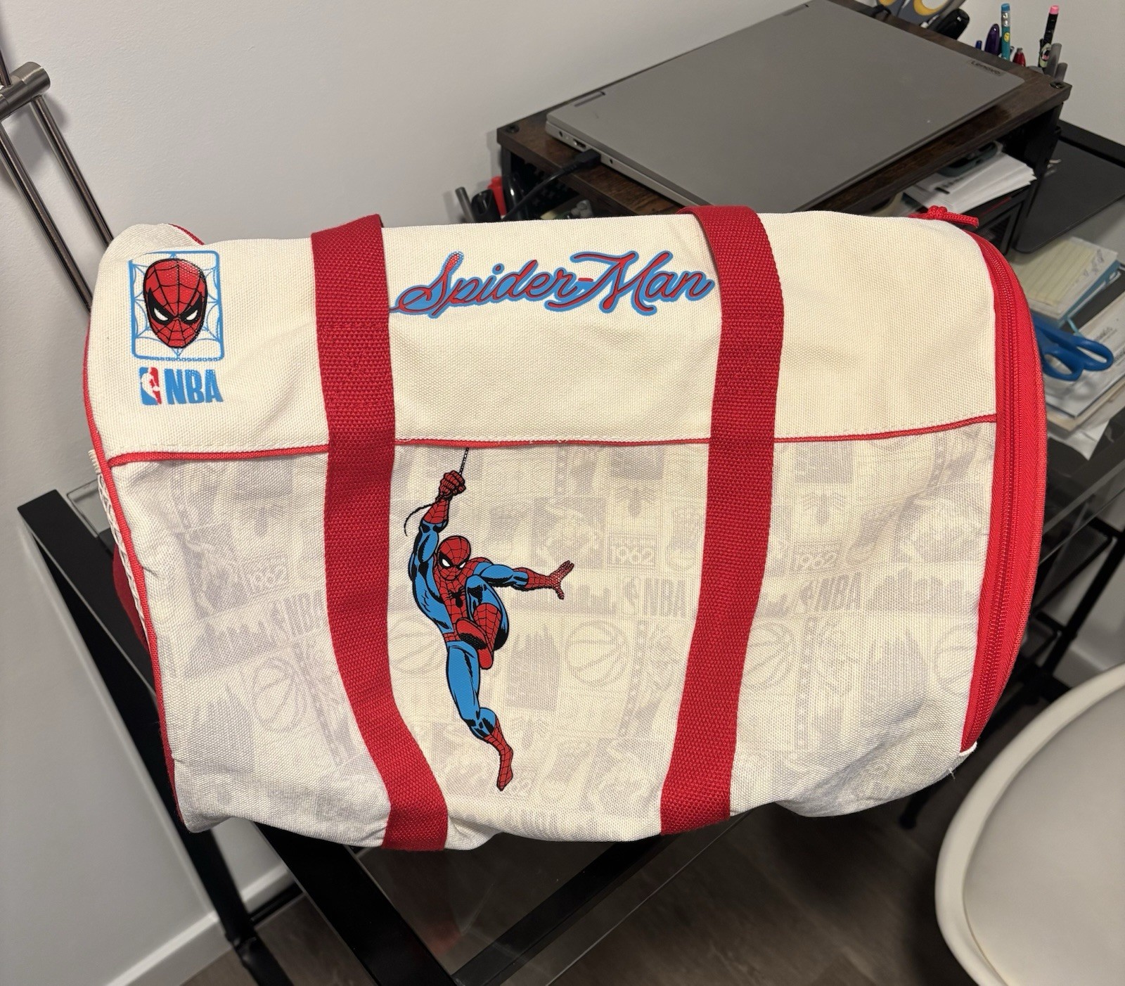 Marvel x NBA Spider-Man Duffel Bag Macy’s Exclusive Gym Travel Shoulder Tote