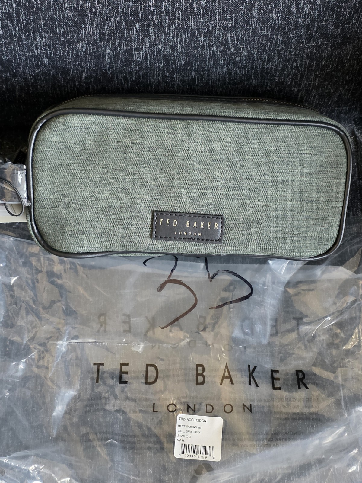 New Mens Ted Baker London Toiletry Shaving Bag Kit Dark Green TB24ACC012DGN