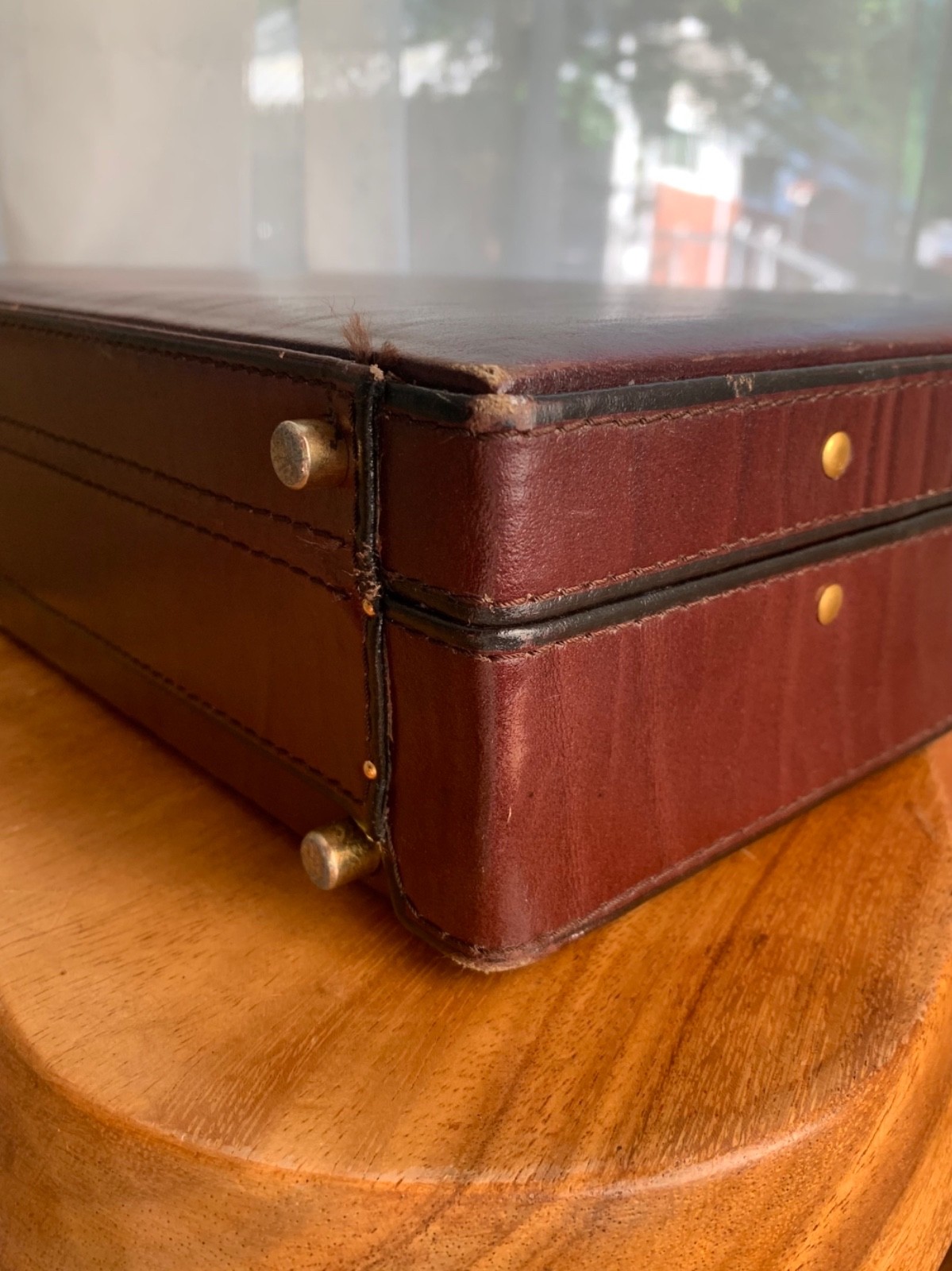 Sonalin Burgundy Briefcase Attache’ Italian Leather 80s 90s Retro EXCELLENT
