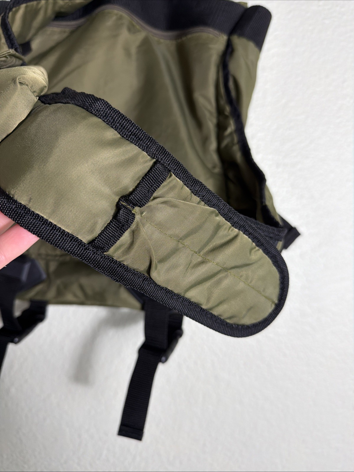 Toppers Brand Army green Polyester Sling Bag Hook Loop 13x11x5