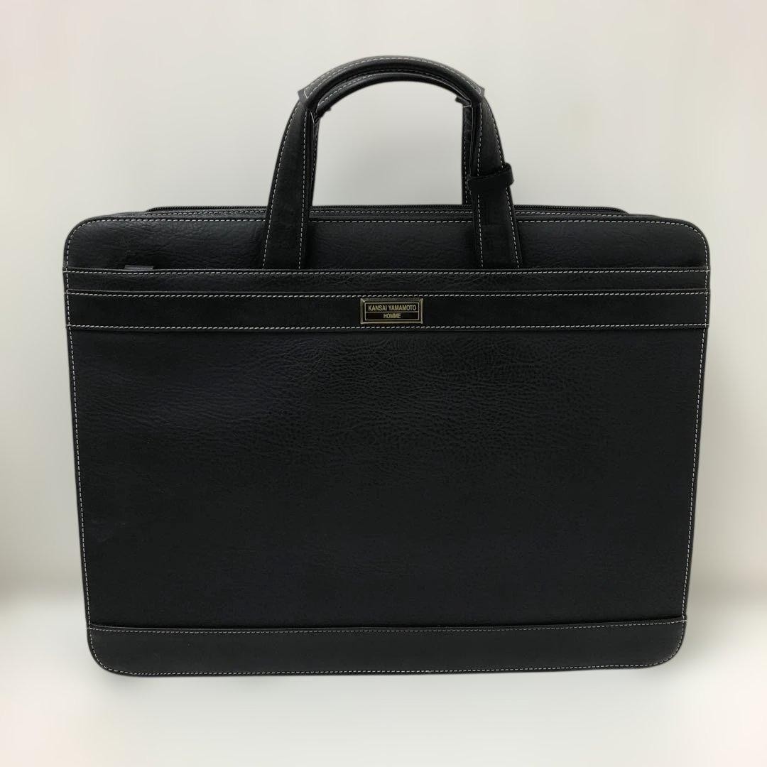 KANSAI YAMAMOTO HOMME Leather Business Bag Black 41x32x10cm