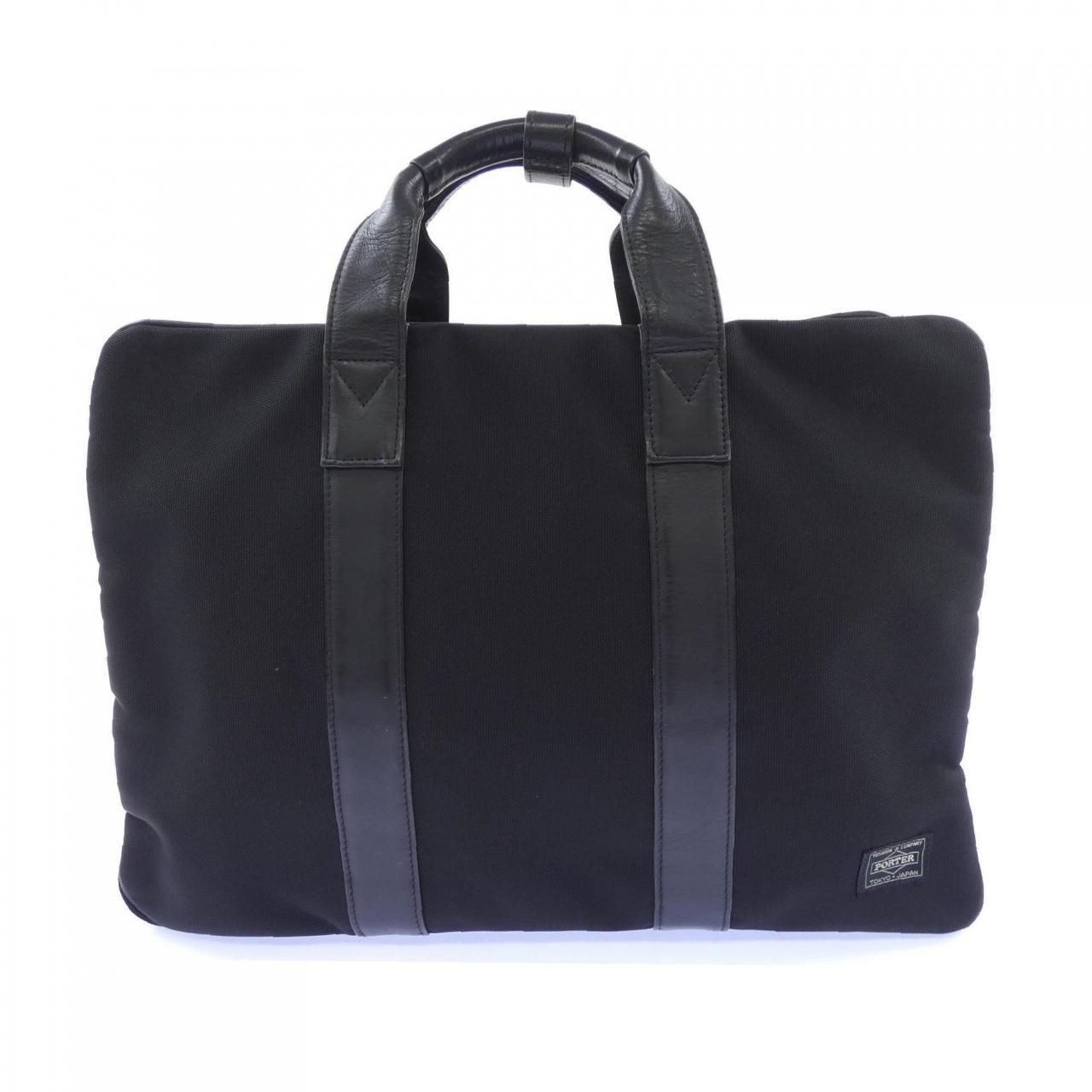 Authentic ポーター メンズレザーショルダーバッグ ブラック 41cm x 29cm x 9cm傷汚れあり