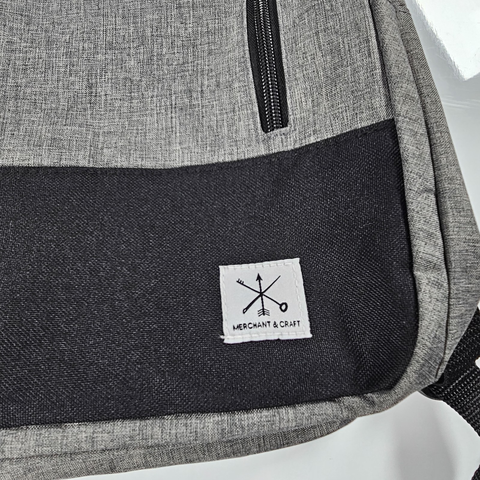 Merchant & Craft Tech Backpack Grey Black 3 Pockets Laptop Daypack One Size