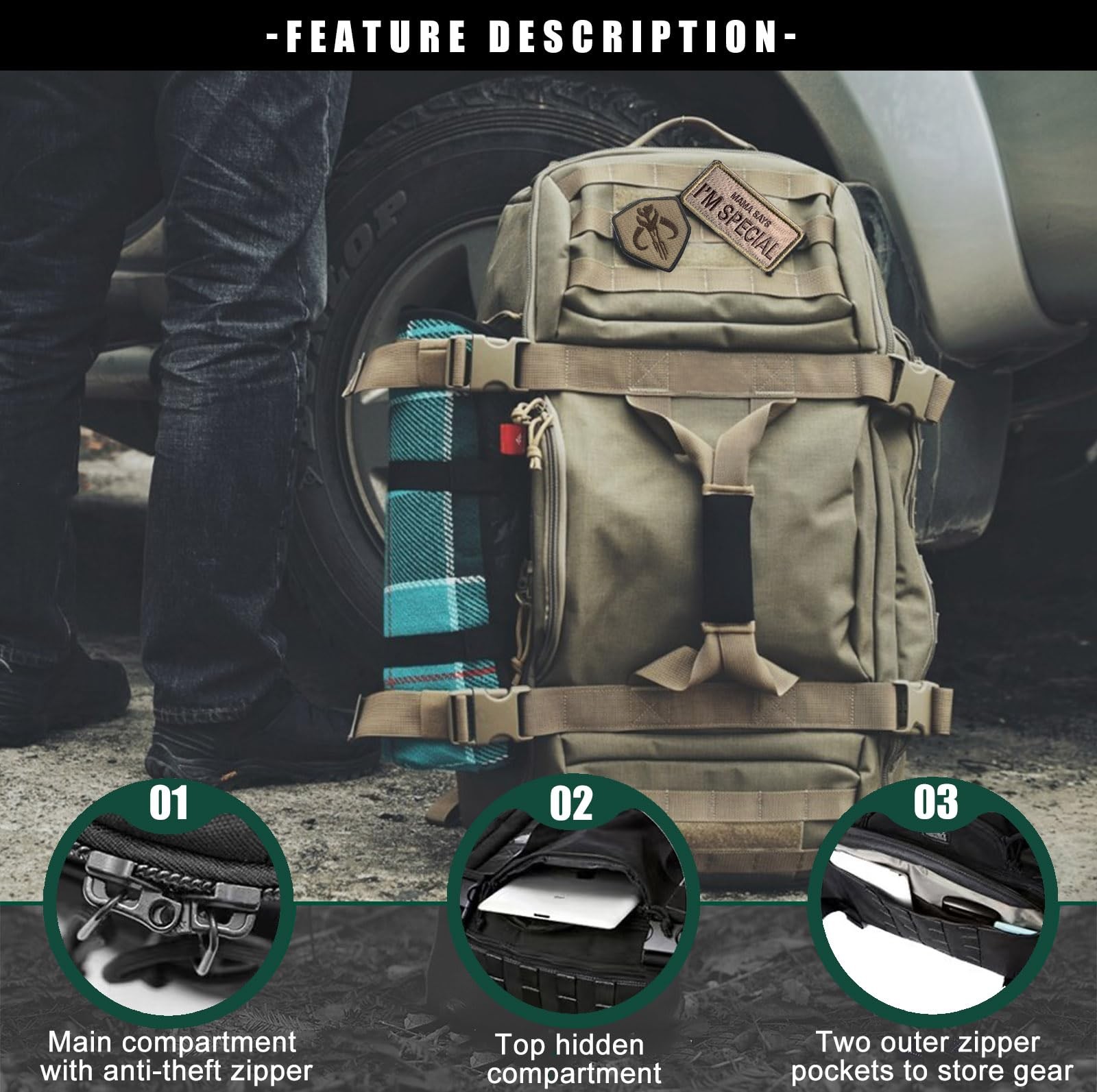 3-in-1 Gym Bag Duffle Bags Backpack – Travel Bag with Shoes Compartment