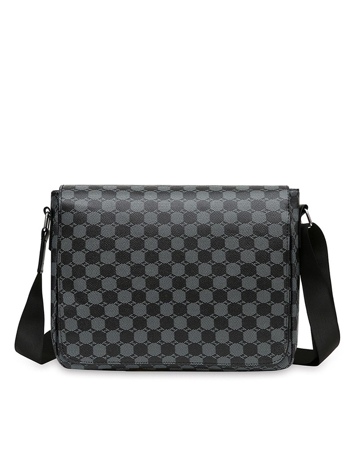 Men’s Shoulder Bag Crossbody Large Capacity Plaid Business Casual Briefcase Bag