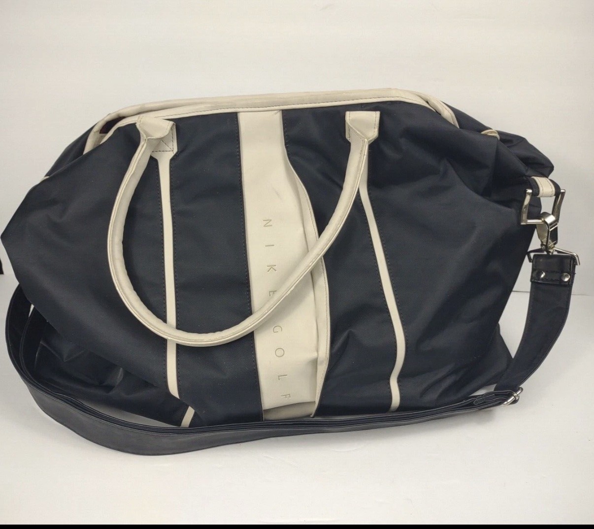 Nike Golf Duffle Shoe Bag Set Large Black White carry on overnight shoulder 2pc