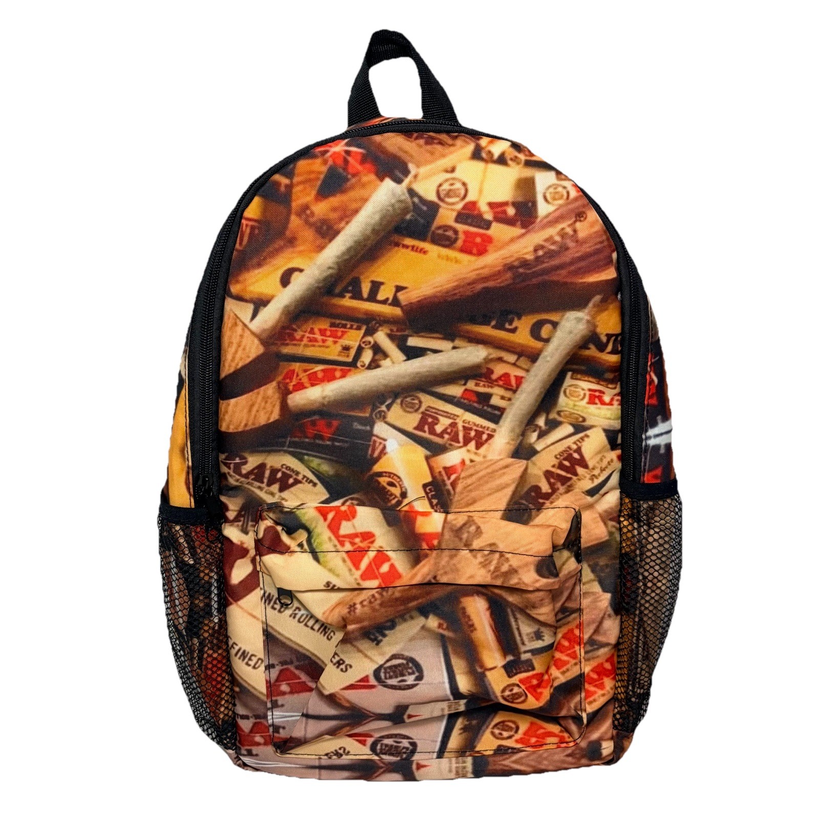 RAW Smoking Paper/Cones Branded Collage Logo Image Zipper Backpack New