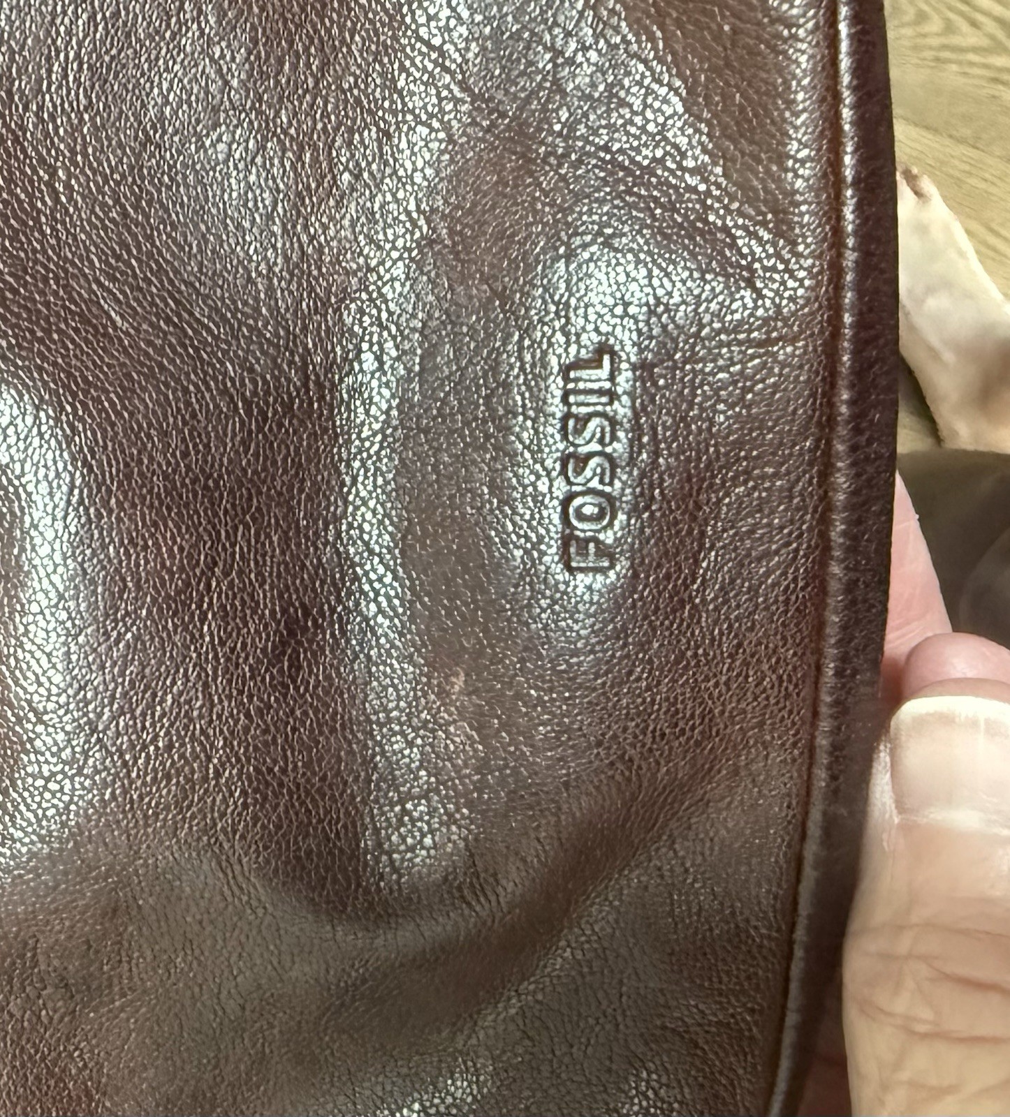 Fossil ZB6845 Brown Leather Crossbody Bag Multi Pocket Adjustable