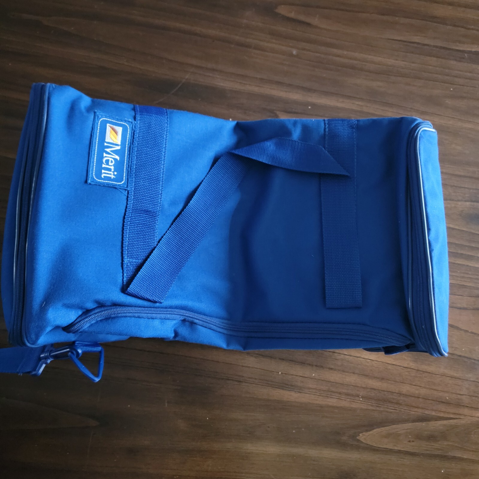 Vintage Brand New Unisex Rare 80’s Merit Logo Blue Duffle/Travel Bag Tobacciana