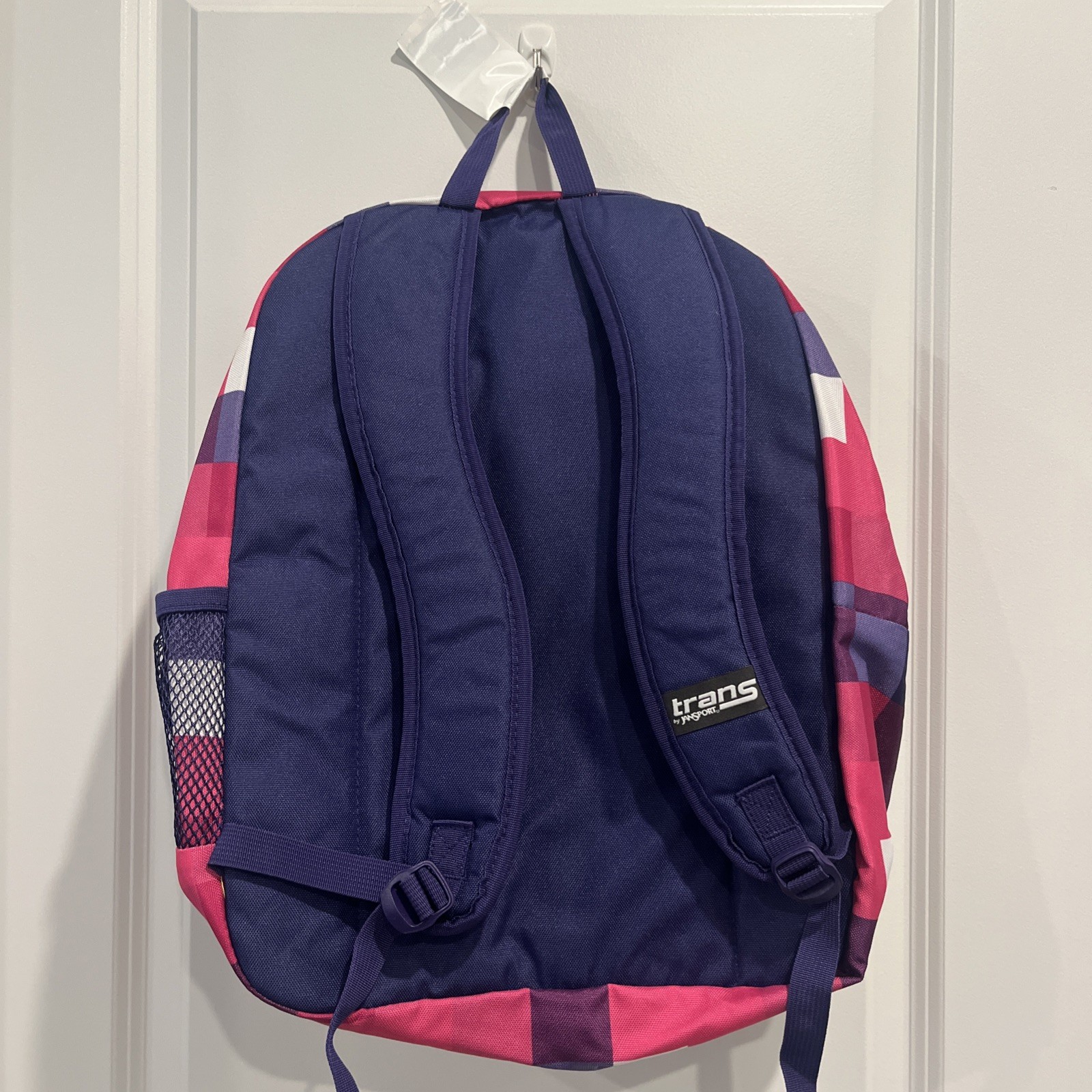 Trans by Jansport Supermax Backpack Bag 2200 CubicInch Pink Purple Buffalo Plaid