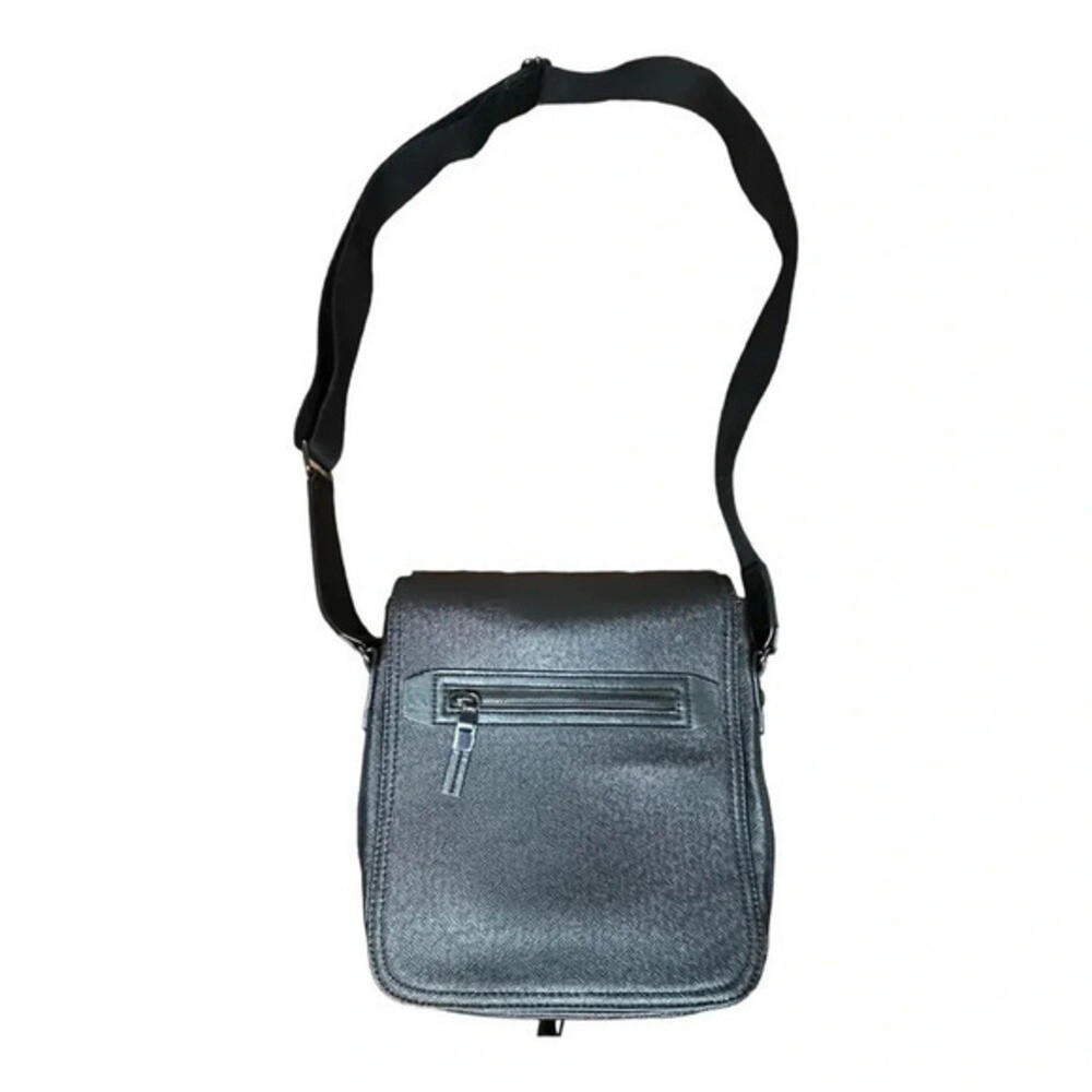Aldo Messenger Bag Mens OS Black Textured Crossbody Flap Travel Office Bag