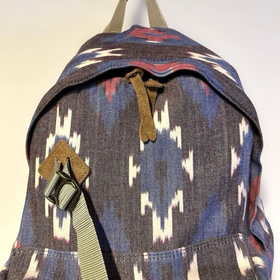 master-piece Abstract Cotton Leather Trim Backpack Unisex Large Capacity 42cm