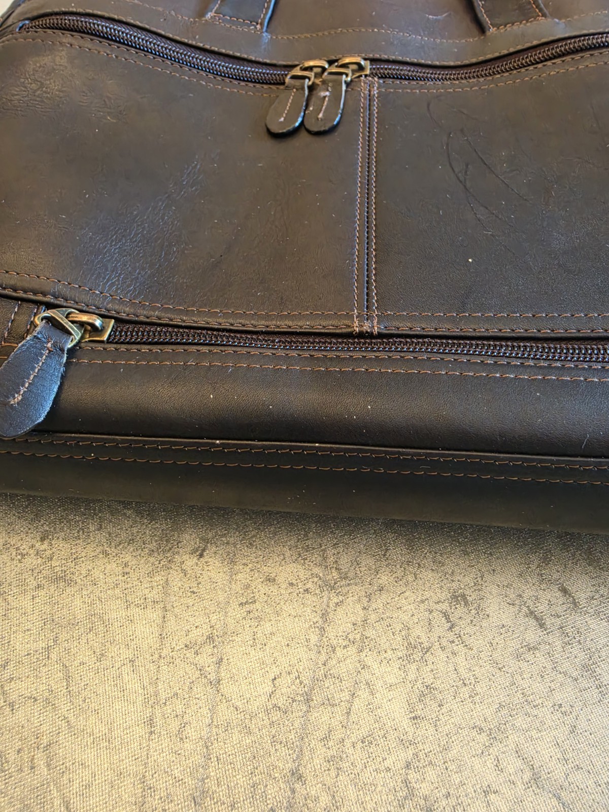 SANTA FE DILANA dark brown Leather Laptop Bag Briefcase No Strap