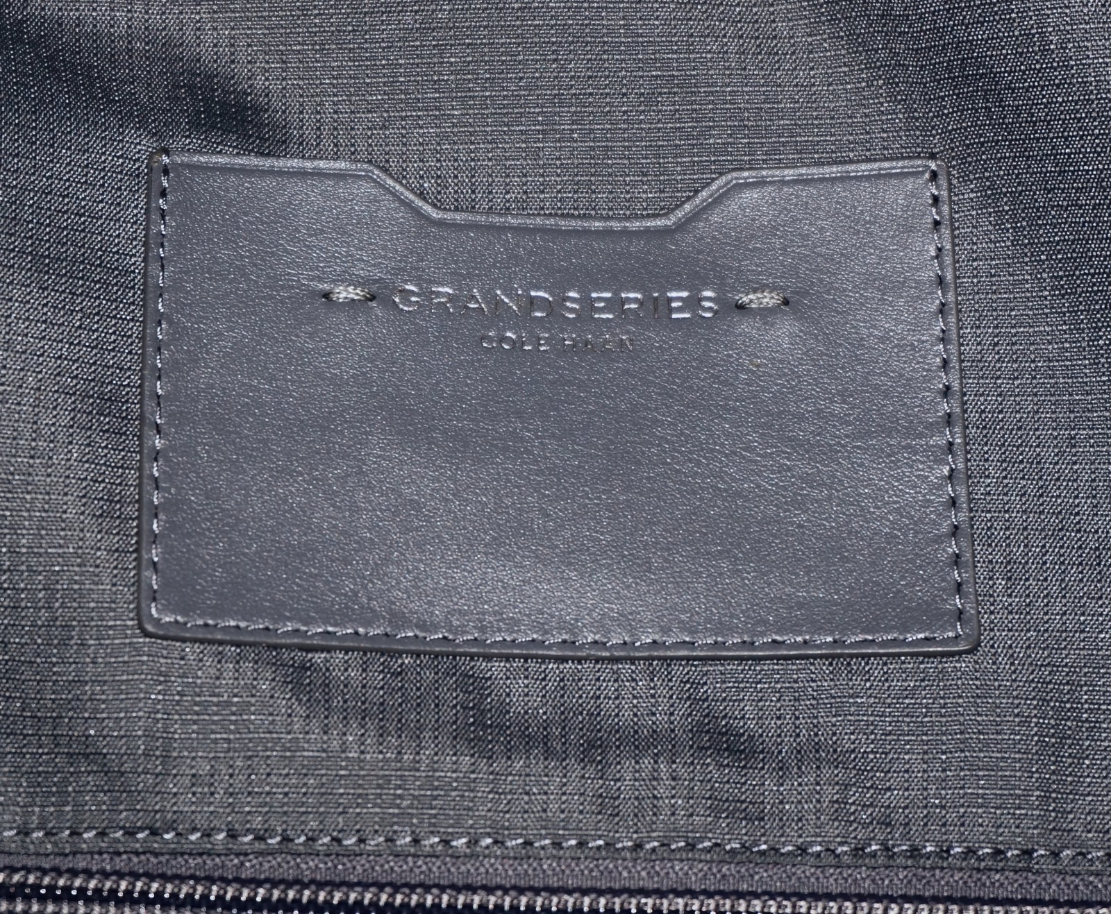 COLE HAAN Slate Blue-Gray Nylon & Black Leather GRAND SERIES Backpack 16×10
