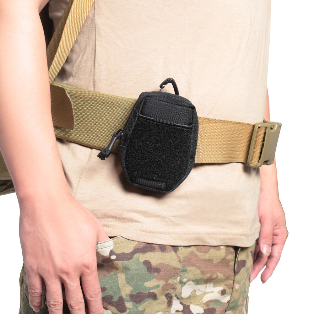 Men Tactical Molle Keychain Pouch Portable Mini EDC Pocket Coin Key Earphone Bag