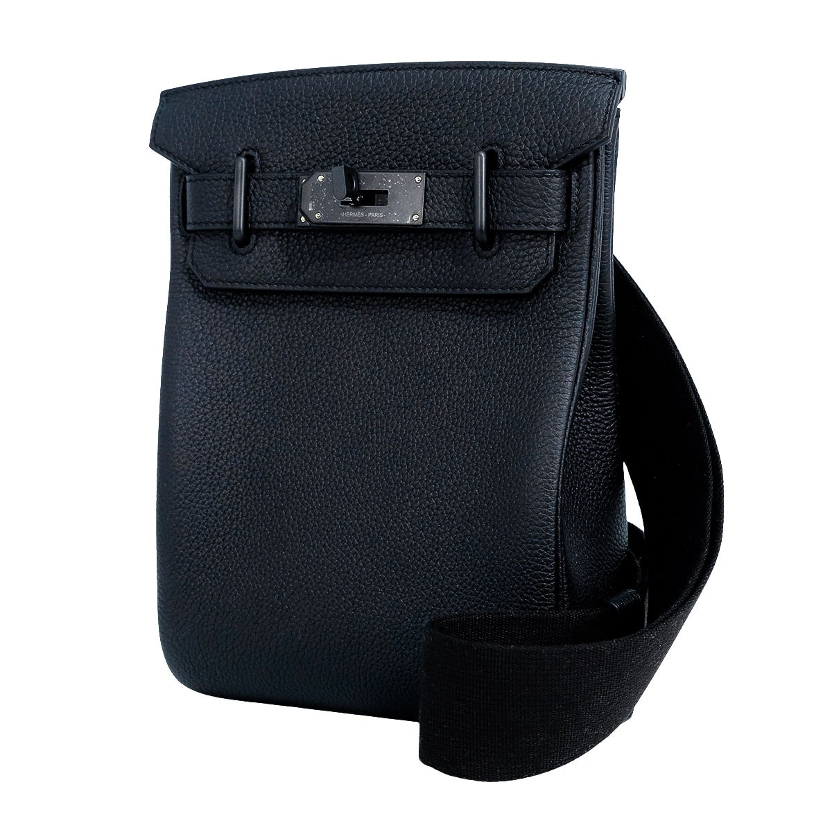 HERMES Hac a Dos PM Monochrome So Black Noir (Black) Veau Togo Matte Black H…