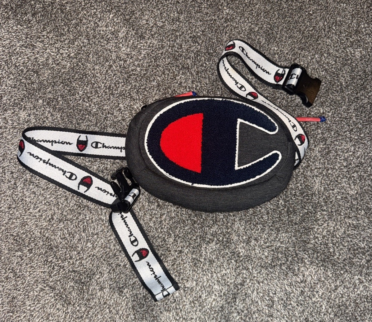 Champion Fanny Prime Waist Pack Bag CH1028-020 Dark Grey Navy Logo
