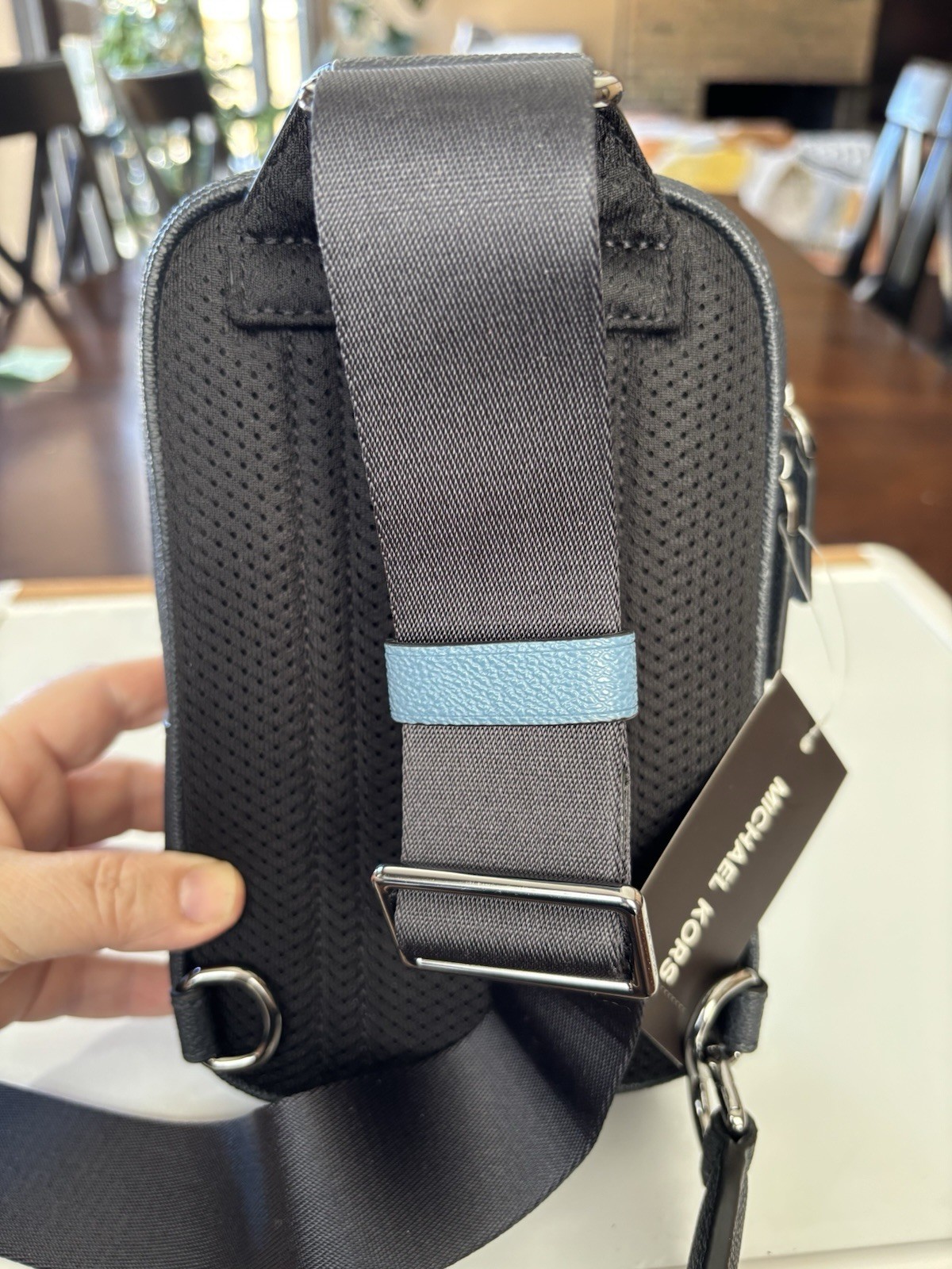 Michael Kors Cooper Medium Signature Logo Crossbody Sling Pack Men Blue New