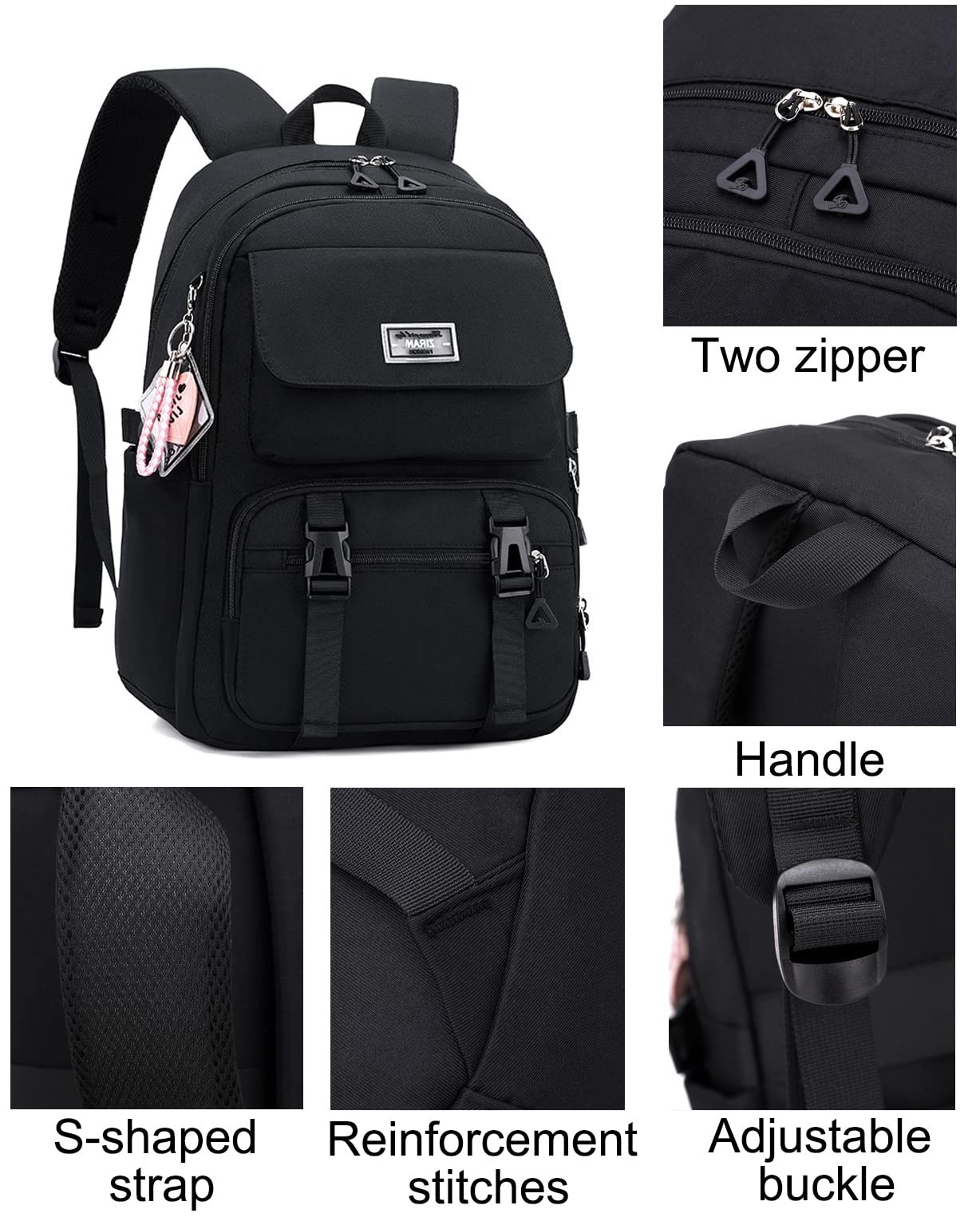 Teen Girls Casual Backpack High Middle School Daypack Grey Color 26 Liters