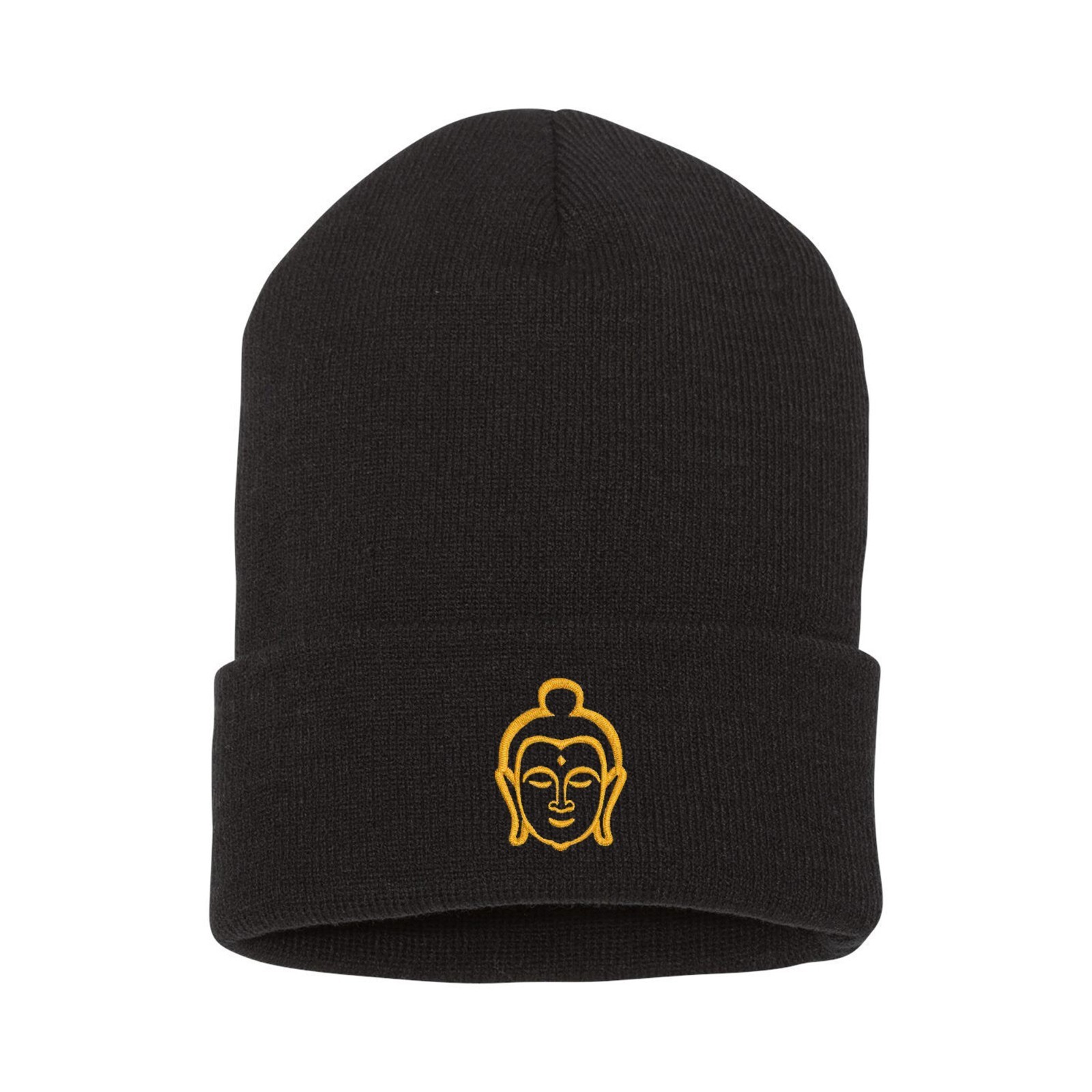 Buddha face embroidered beanie hat, Buda face embroidered winter beanie hat