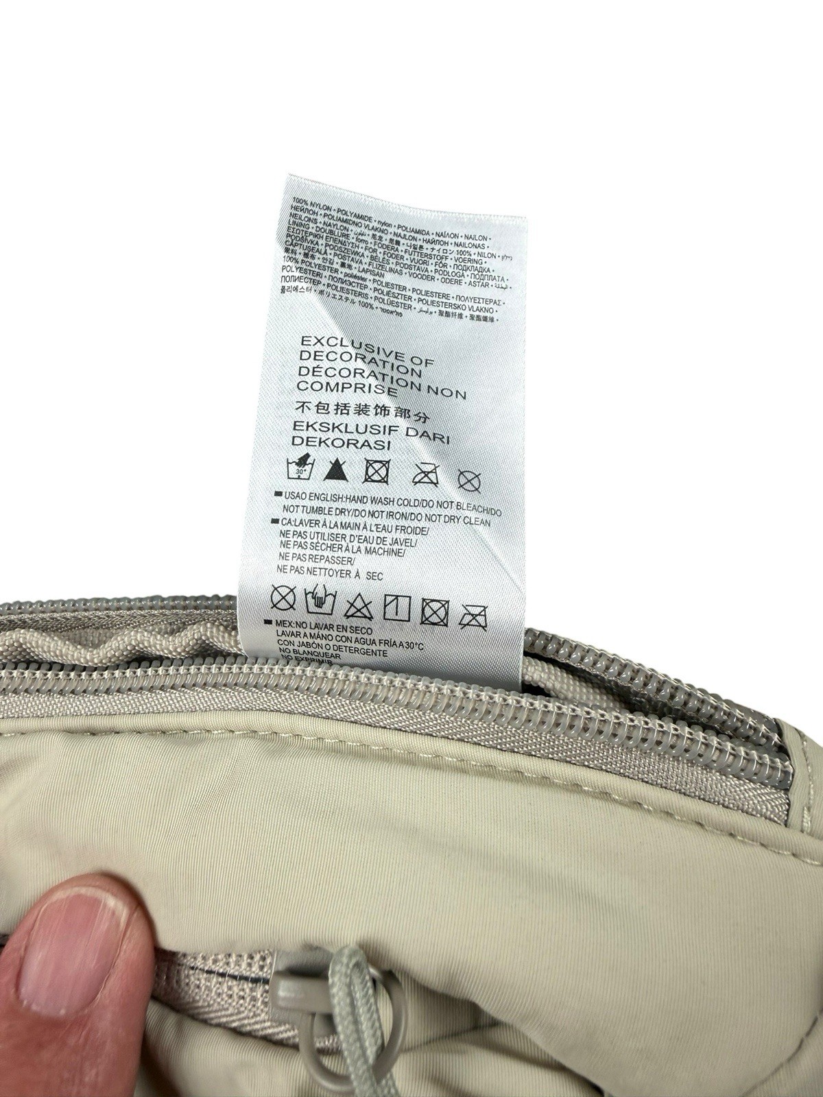 HURLEY Sling Backpack Crossbody One Size Light Gray Nylon WA7409