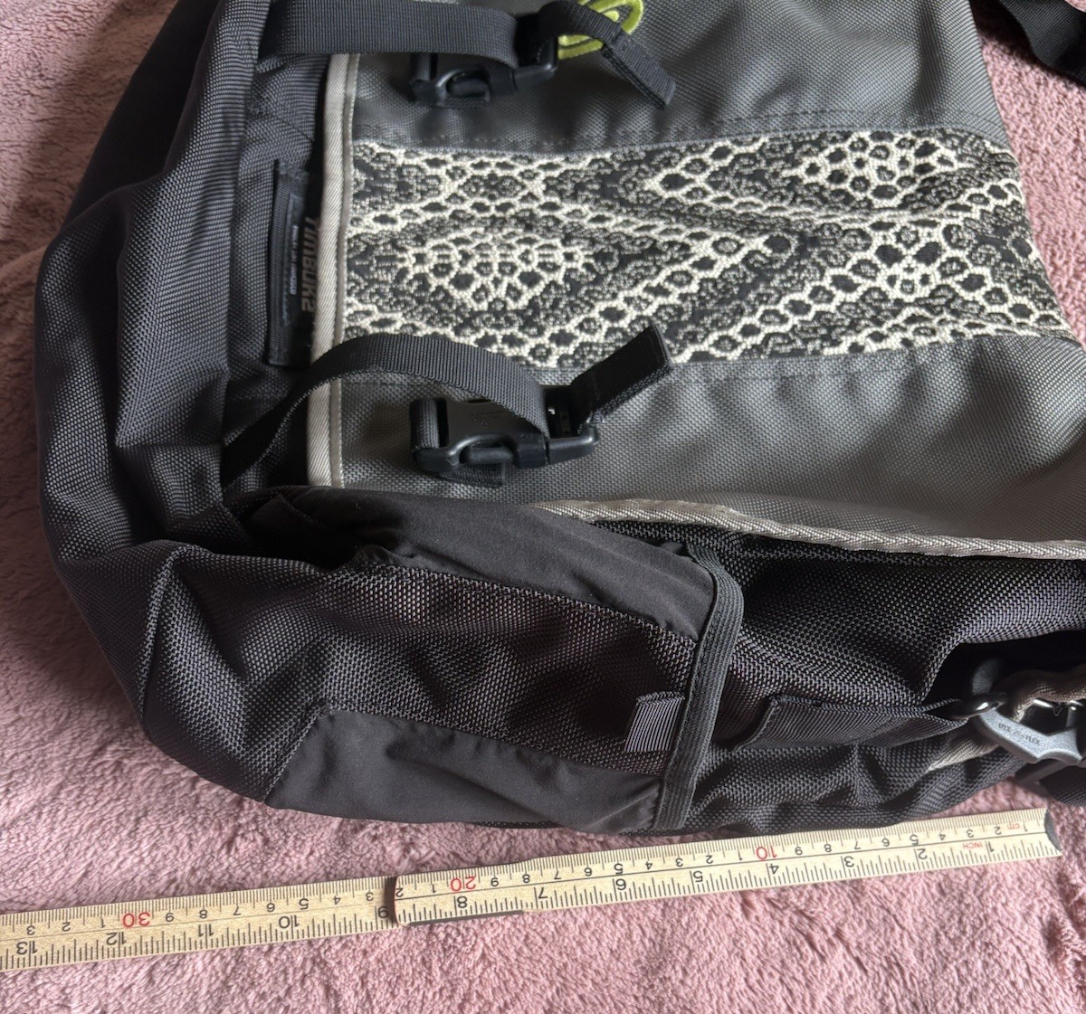 Vintage Timbuk2 Black Gray Rare Design Large Messenger Carry Bag-See Description