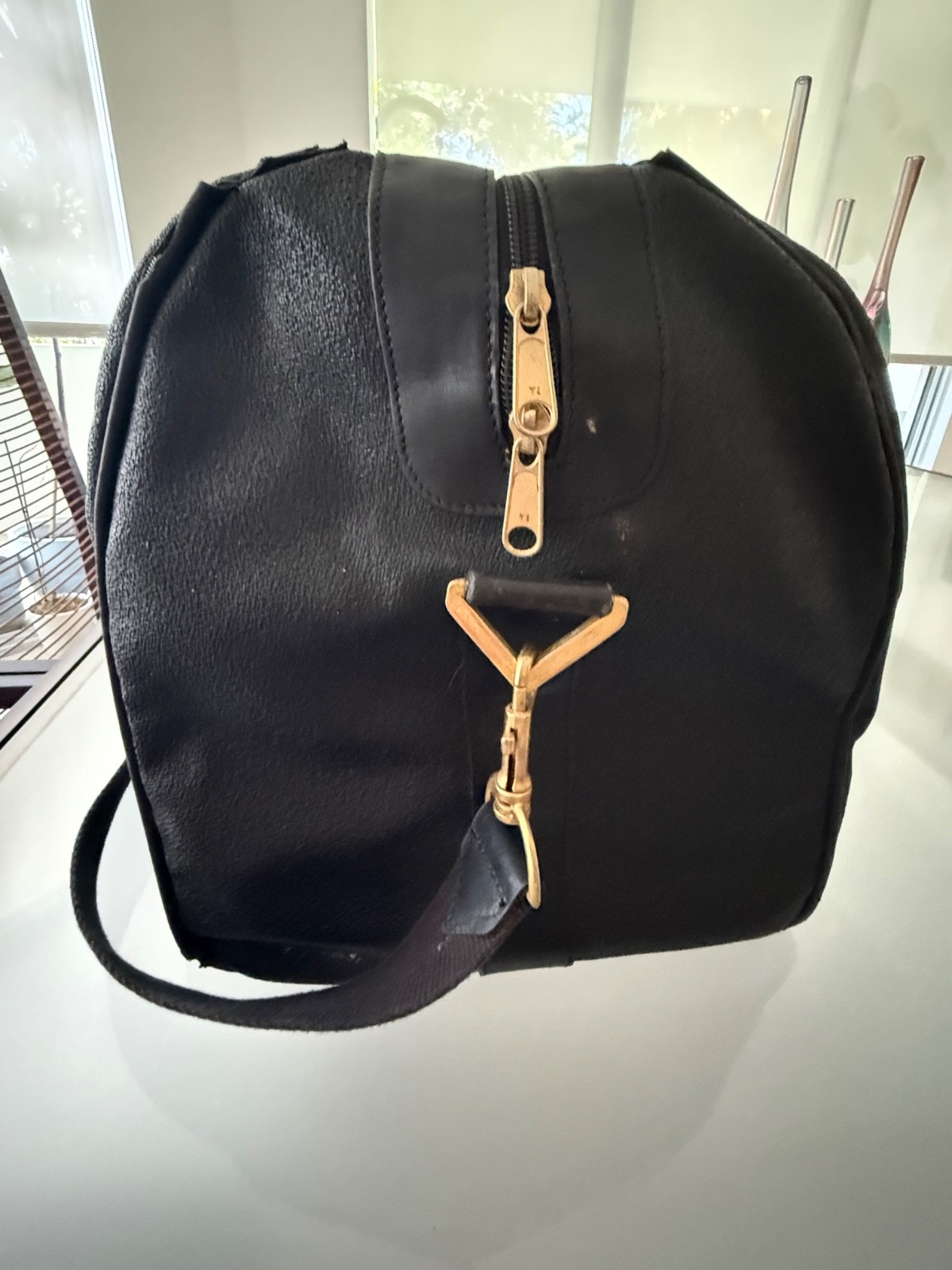 VINTAGE VERSACE LOGO MEDUSA BLACK TRAVEL DUFFLE BAG
