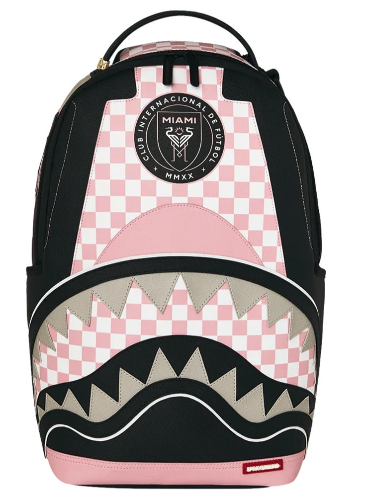 Sprayground INTER MIAMI BIG SHARK Backpack🔥New Black Bookbag Large School Bag