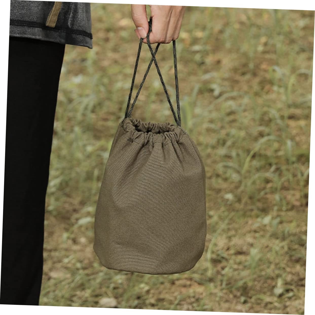 Large Canvas Drawstring Storage Bag 7.87X5.91X5.91 Inches Portable Organizer …