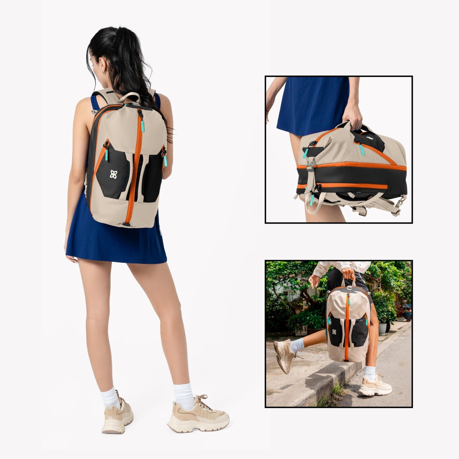 Expandable Travel Backpack Carry-On Duffel Bag for 15″ Laptop Sport Hiking