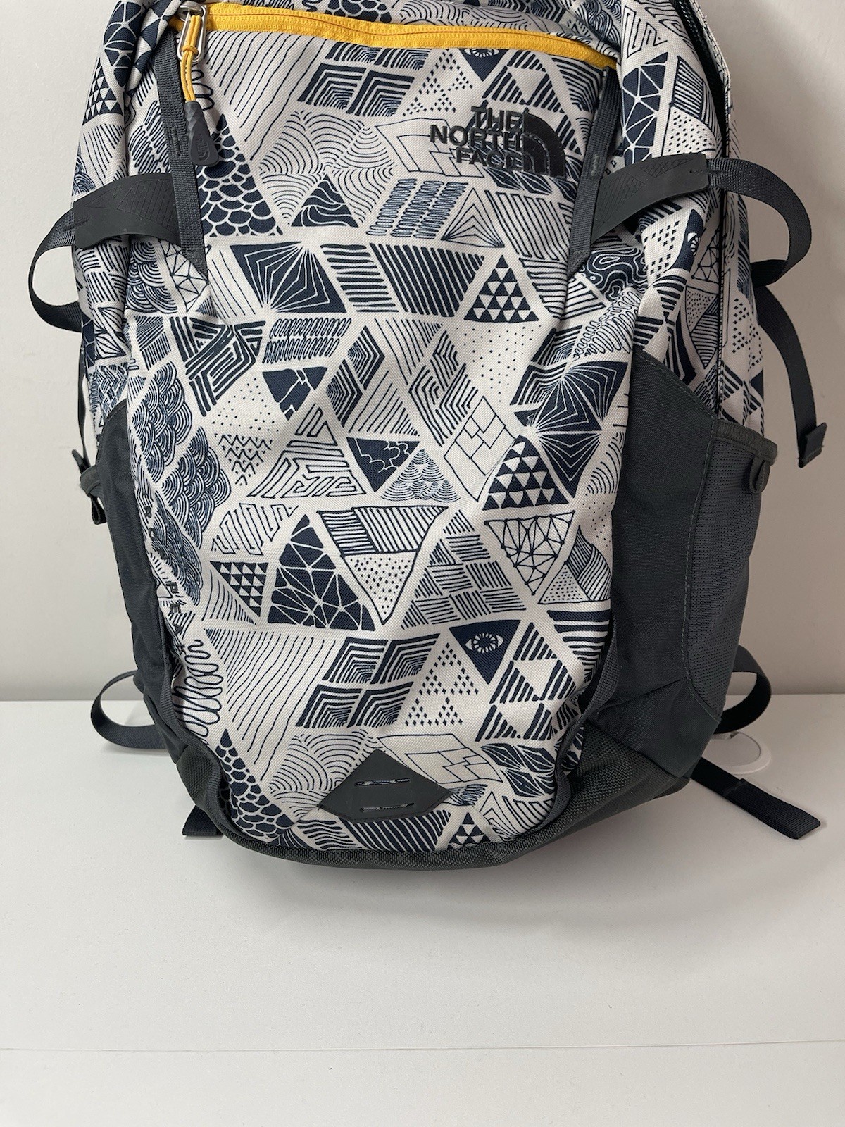 The North Face TNF Backpack Bag Trickonometry All Over Print Excellent Cond