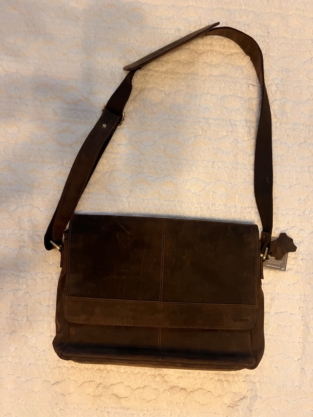Valenchi Brown Messenger Bag for Men Magnetic Zip Adjustable Strap Inner Pockets