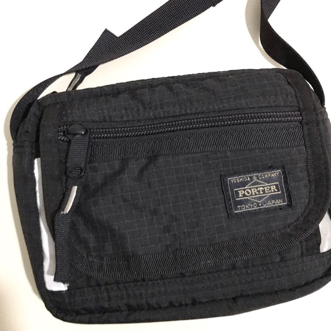 Authentic 吉田カバン PORTER Black Nylon Mini Shoulder Bag 15cm x 19cm x 5cm Excellent