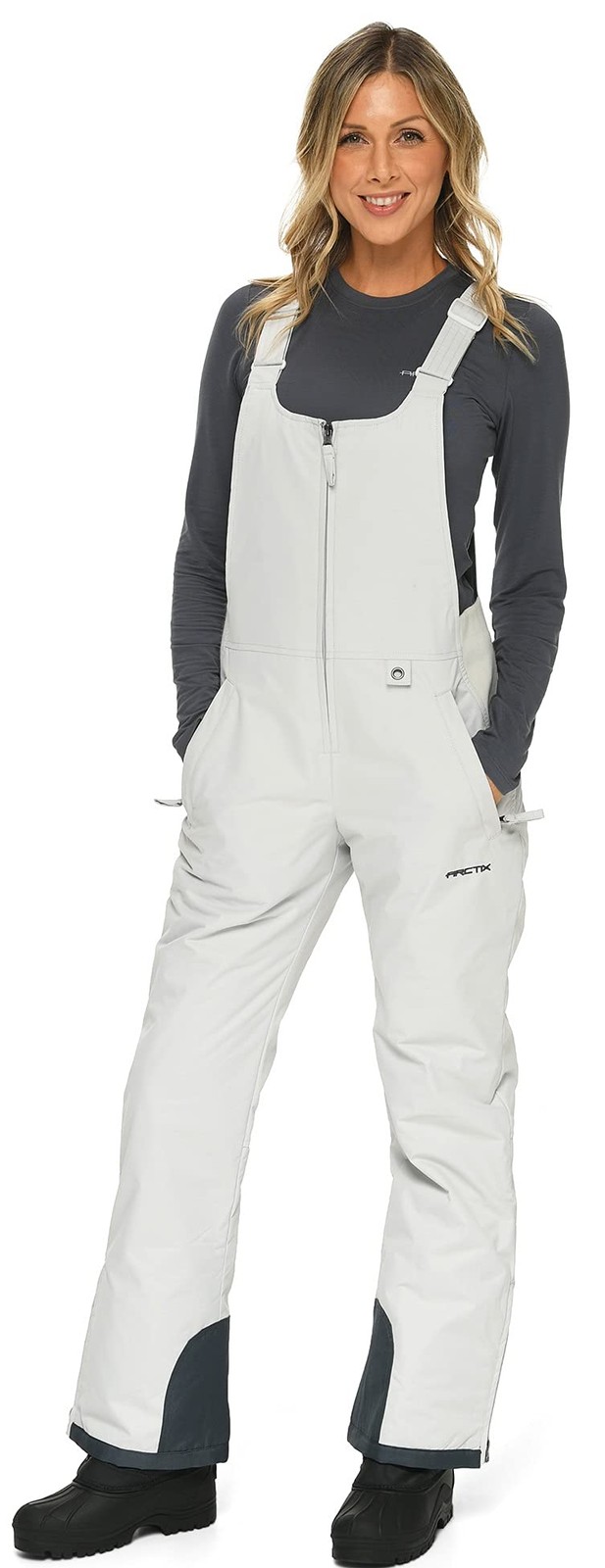 Arctix Women’s Essential Bib Overall Regular 31 Quiet Grey Large Long U3