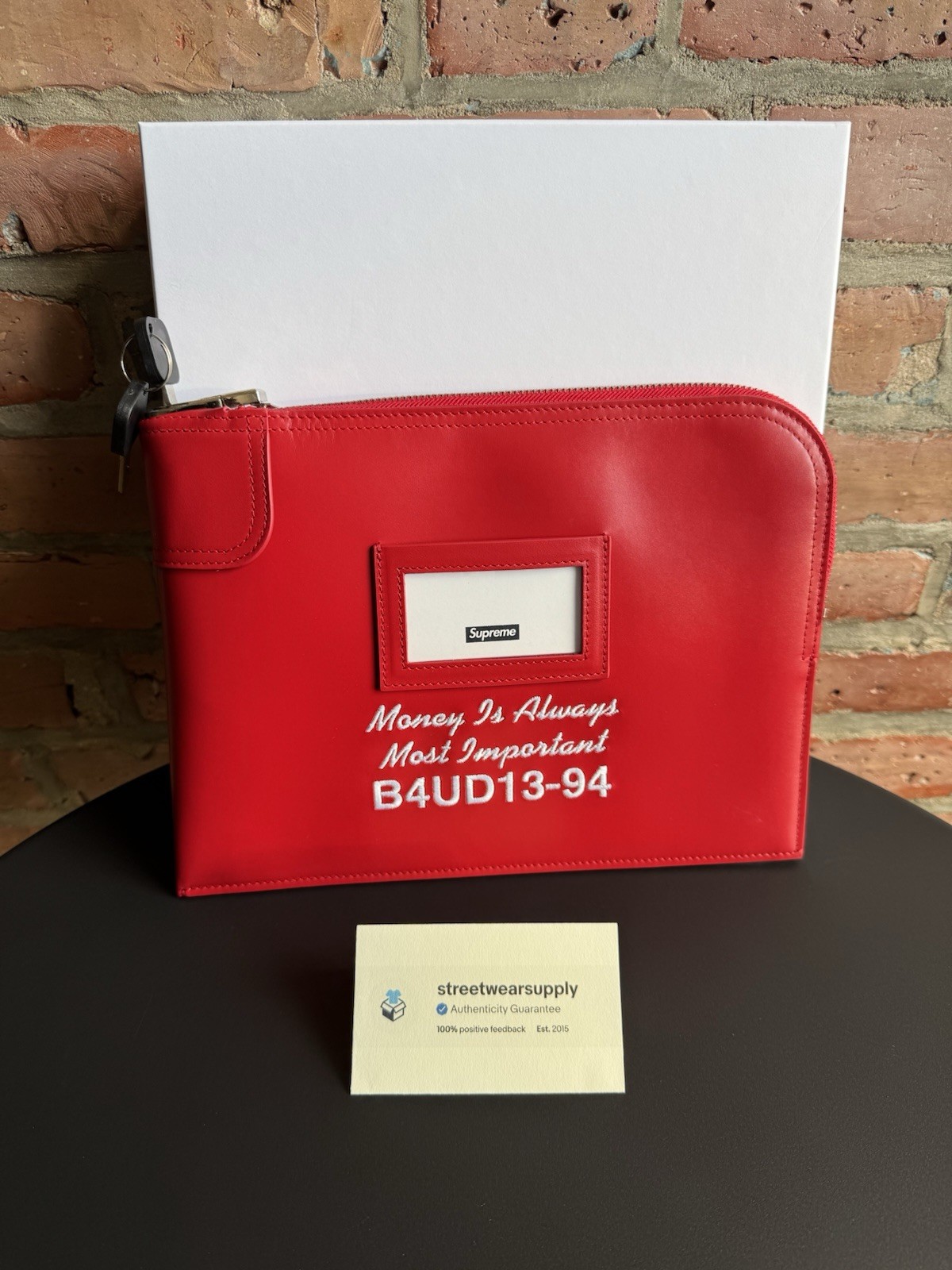 BRAND NEW FW25 Supreme Leather Money Bag- Red RARE !FREE SAME-DAY SHIPPING!