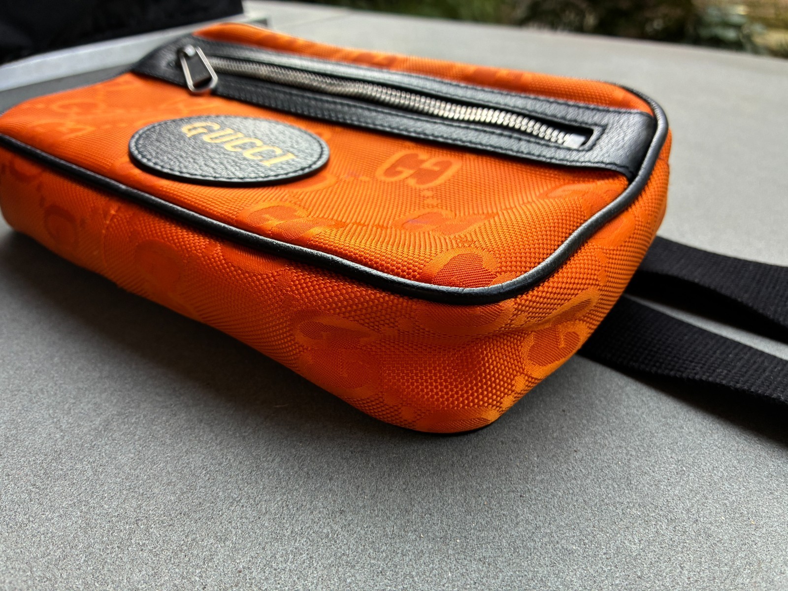 Authentic Gucci Off The Grid GG Monogram ECONYL Belt Bag Orange Black Fanny Pack